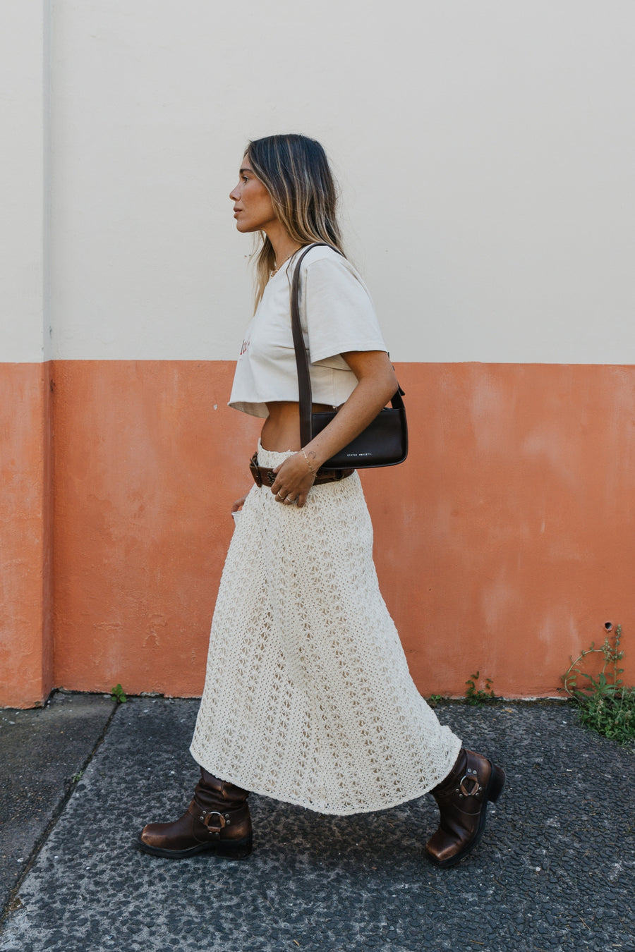 Talis Crochet Midi Skirt
