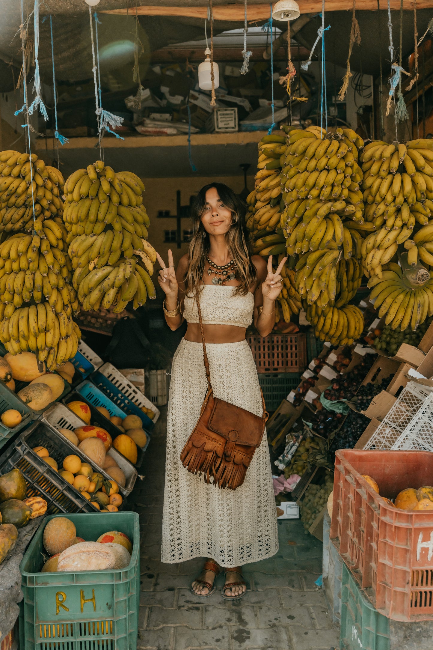 Talis Crochet Midi Skirt