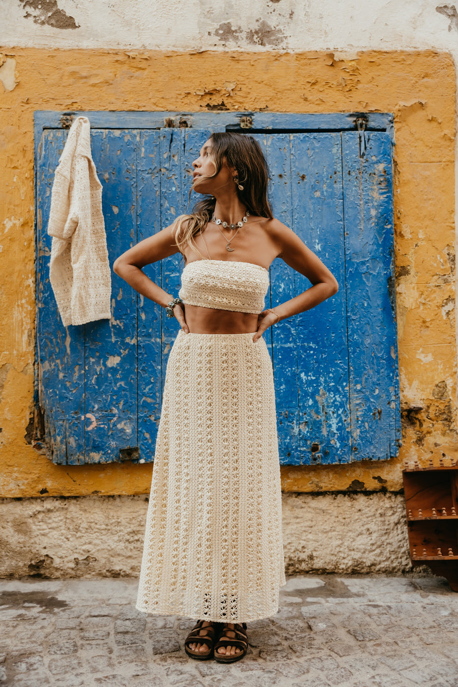 Talis Crochet Midi Skirt