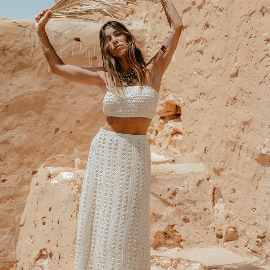 Talis Crochet Midi Skirt