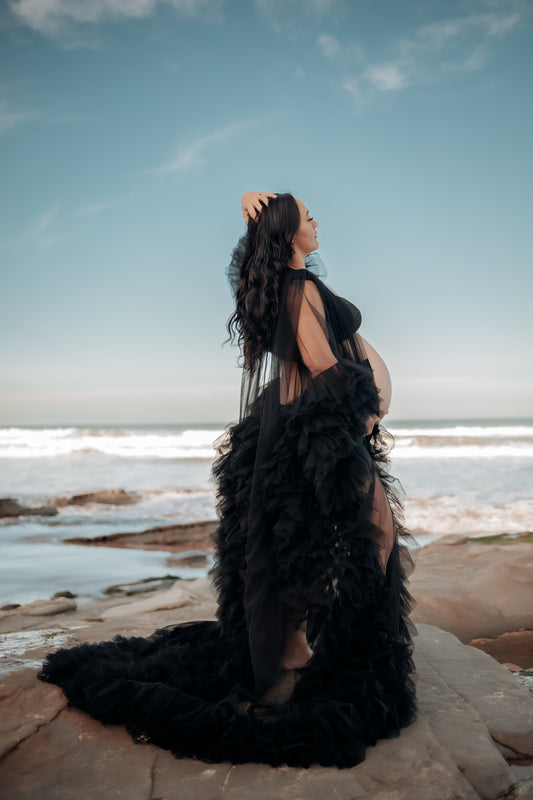 Tulle Black Statement Robe | Size 8-16